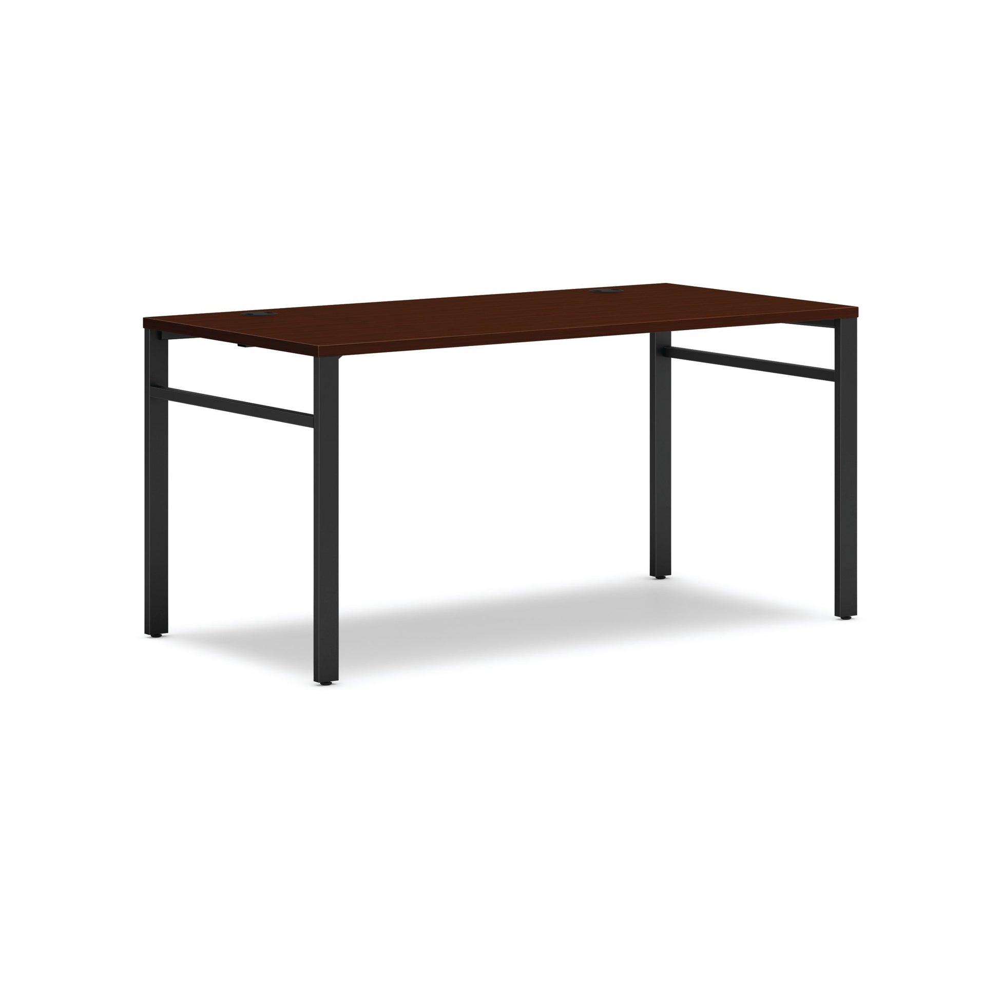 HON Mod Table Desk | 60"W x 30"D | Black U-Legs | Traditional Mahogany Laminate