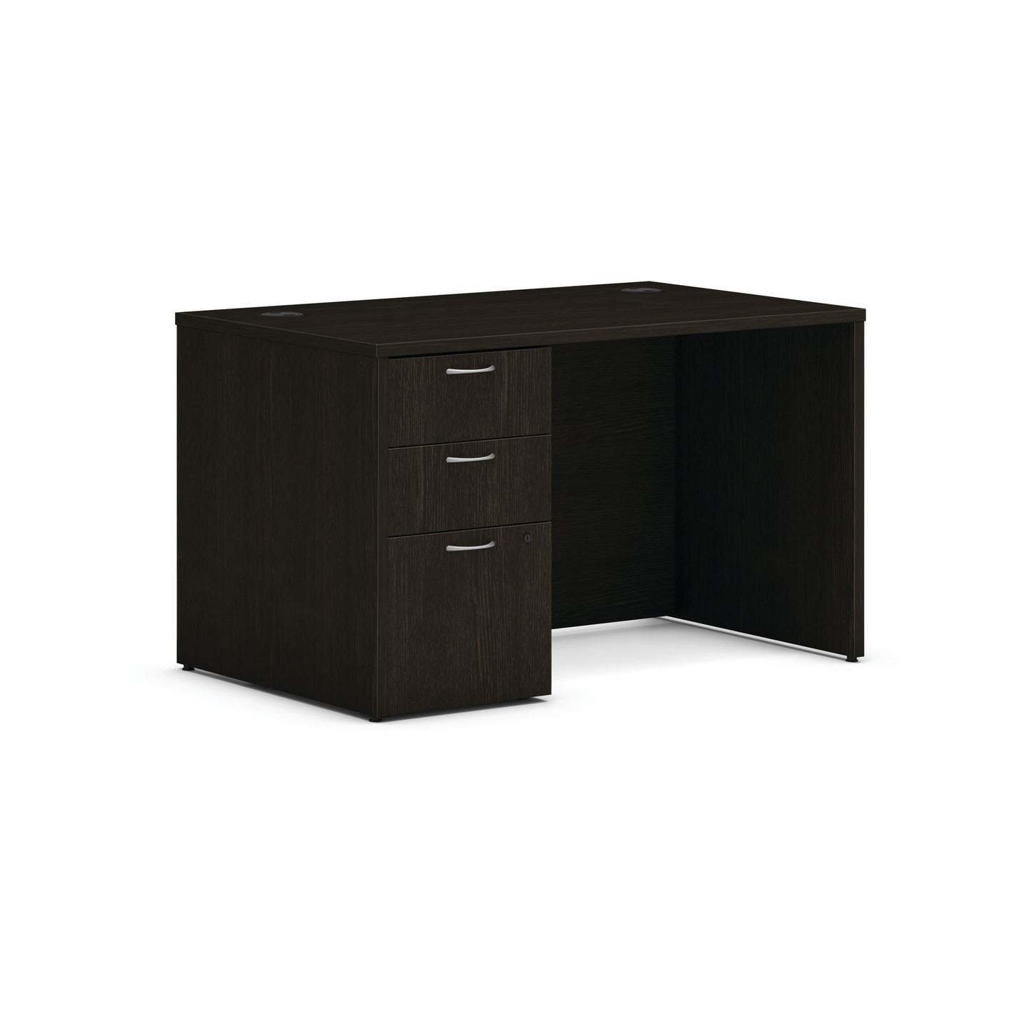 HON Mod Desk | 2 Box Drawers / 1 File Drawer | 48"W x 30"D | Java Oak Laminate
