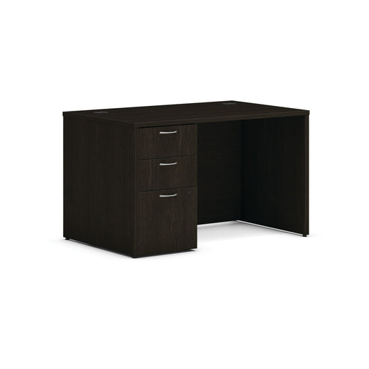 HON Mod Desk | 2 Box Drawers / 1 File Drawer | 48"W x 30"D | Java Oak Laminate