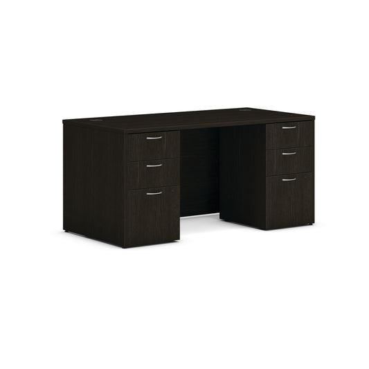 HON Mod Desk | 4 Box Drawers / 2 File Drawers | 60"W x 30"D | Java Oak Laminate
