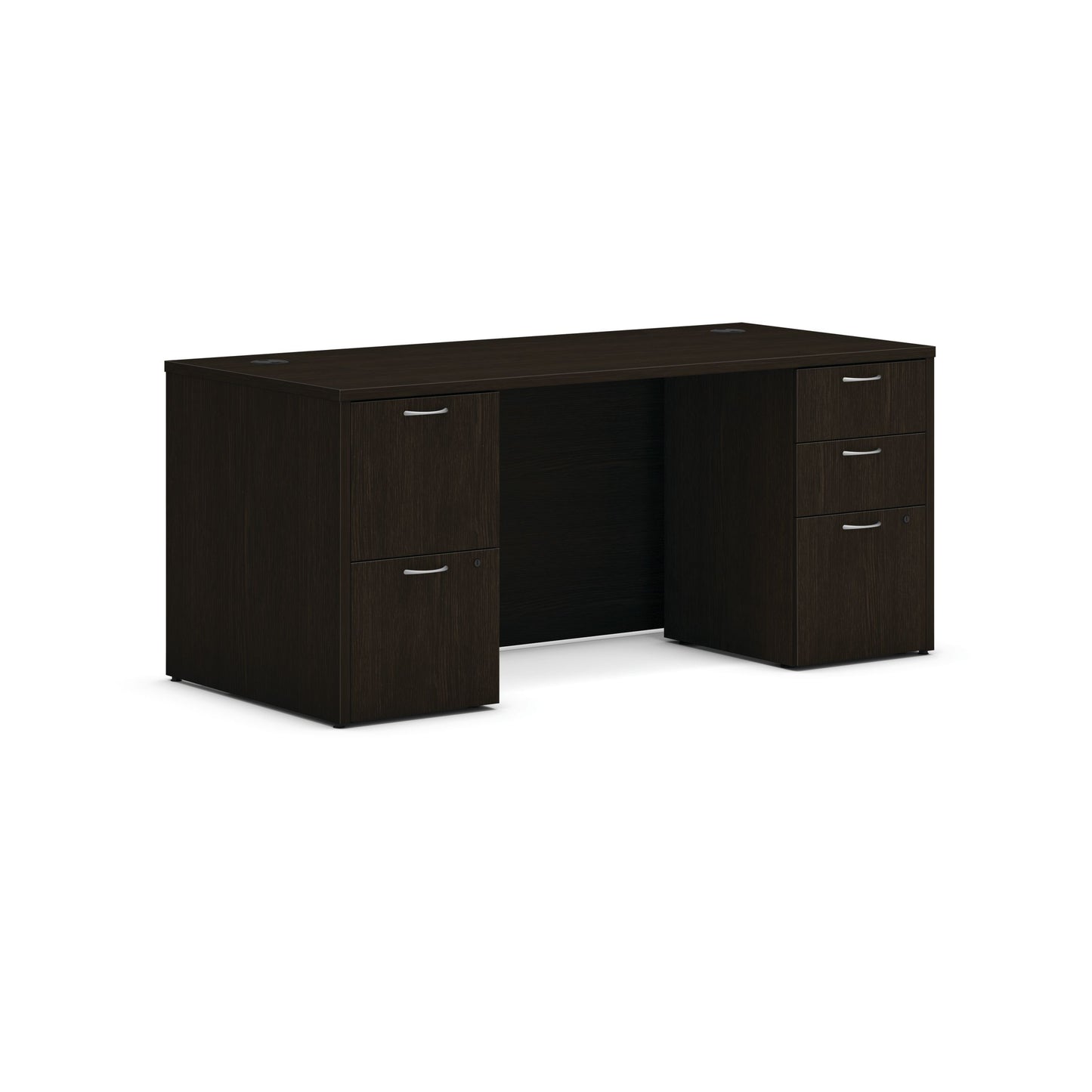 HON Mod Desk | 2 Box Drawers / 3 File Drawer | 66"W x 30"D | Java Oak Laminate