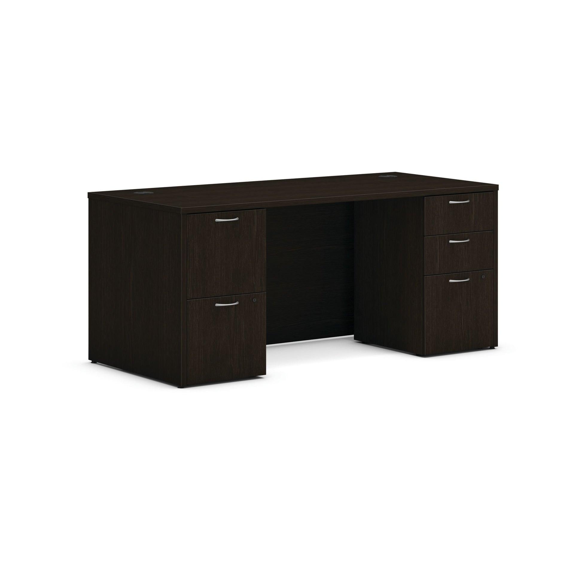 HON Mod Desk | 2 Box Drawers / 3 File Drawer | 66"W x 30"D | Java Oak Laminate