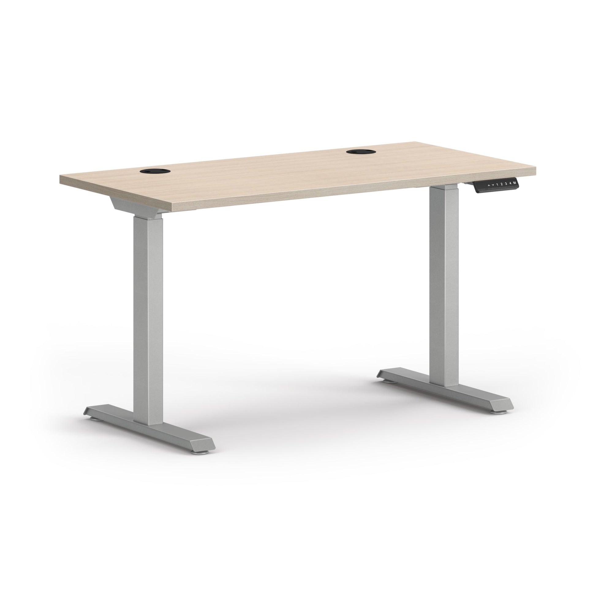 HON Mod Height-Adjustable Desk | 48"W x 24"D | ETA Base | Desert Oak Laminate