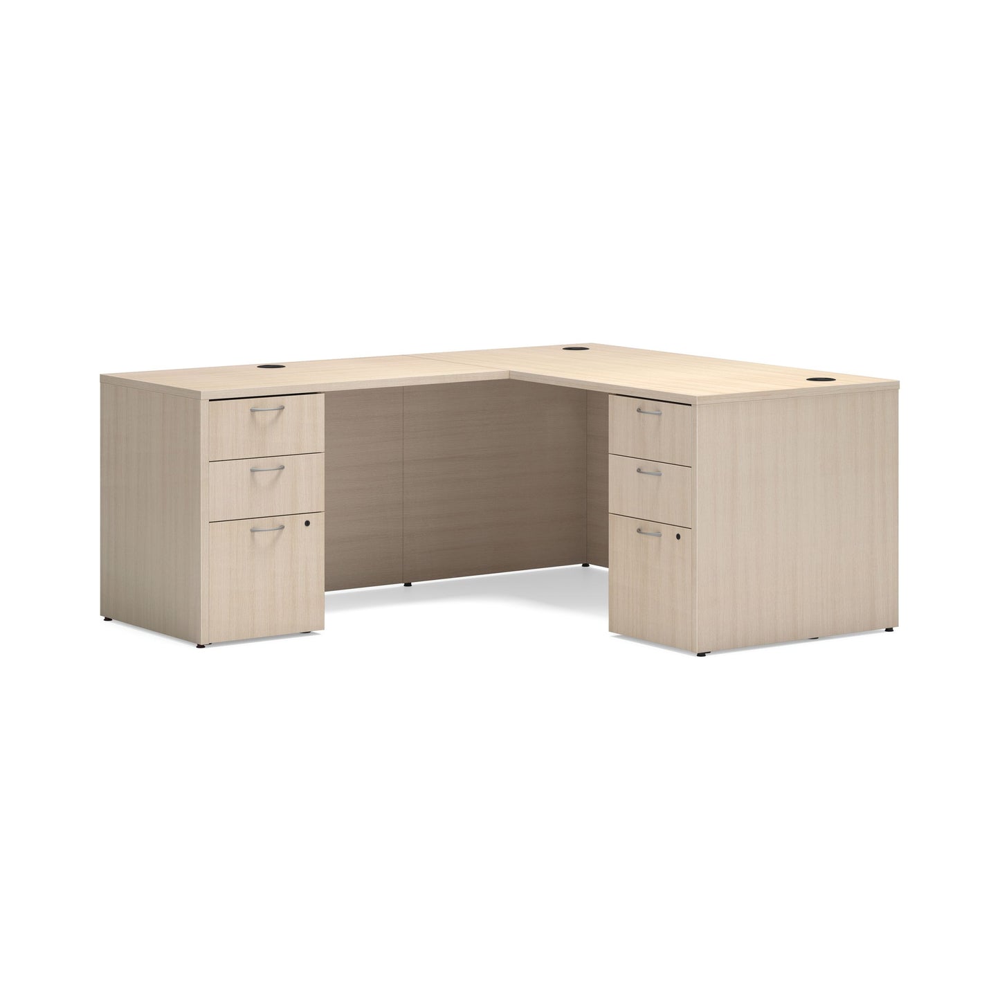 HON Mod L-Station | 4 Box Drawers / 2 File Drawers | 60"W x 72"D | Desert Oak Laminate
