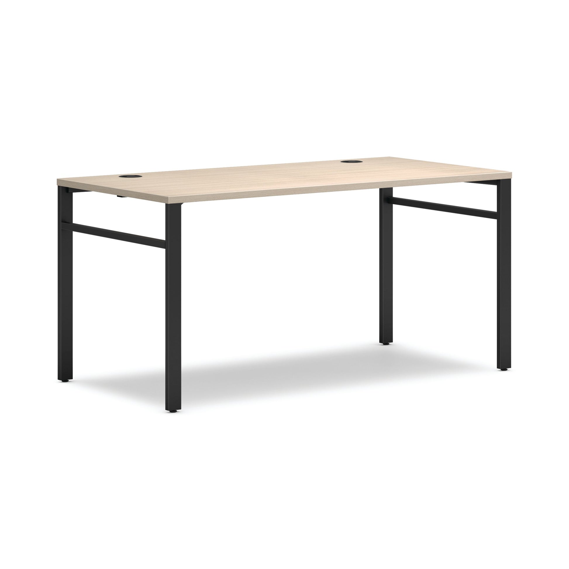 HON Mod Table Desk | 60"W x 30"D | Black U-Legs | Desert Oak Laminate