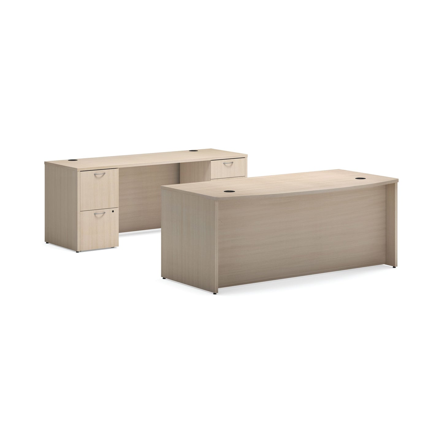 HON Mod Executive Workstation | Desk, Credenza, 2 Box Drawers / 3 File Drawers | 72"W x 96"D | Desert Oak Laminate