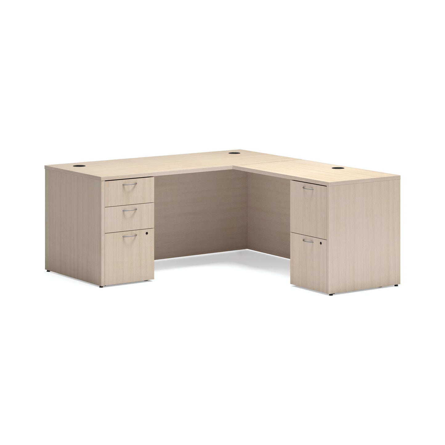 HON Mod L-Station | 2 Box Drawers / 3 File Drawers | 66"W x 72"D | Desert Oak Laminate