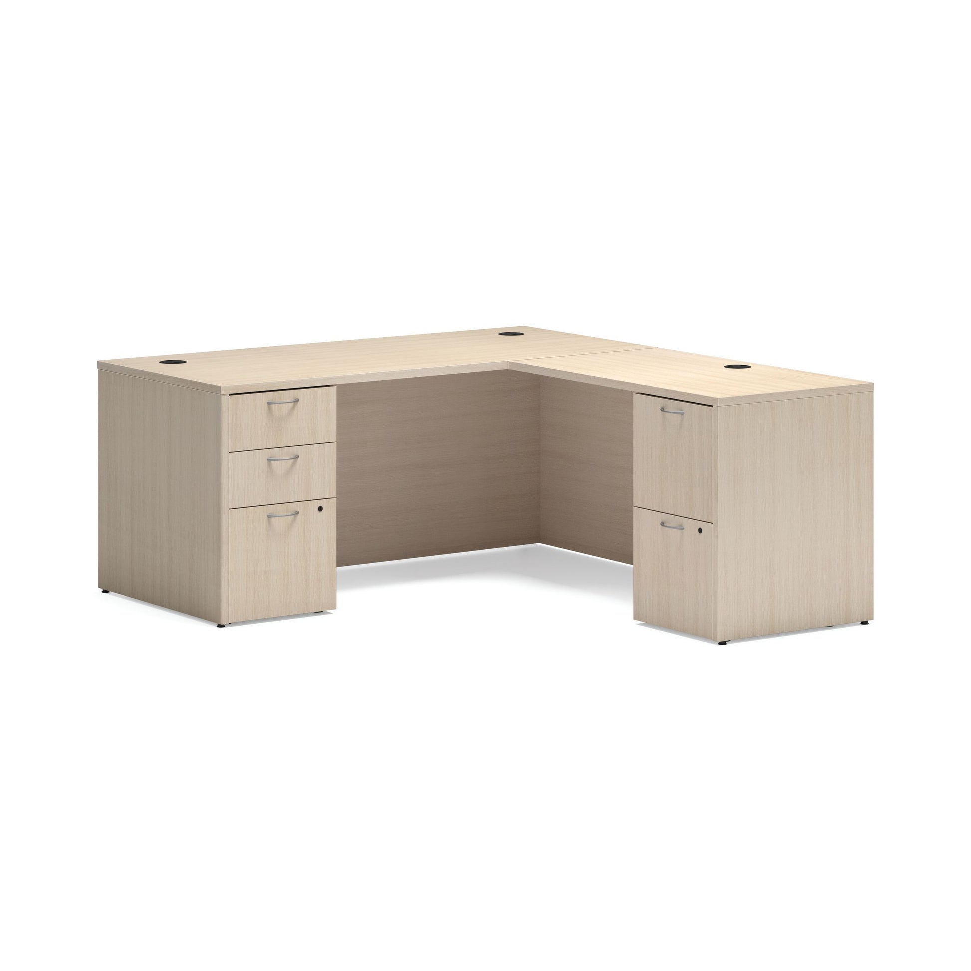 HON Mod L-Station | 2 Box Drawers / 3 File Drawers | 66"W x 72"D | Desert Oak Laminate