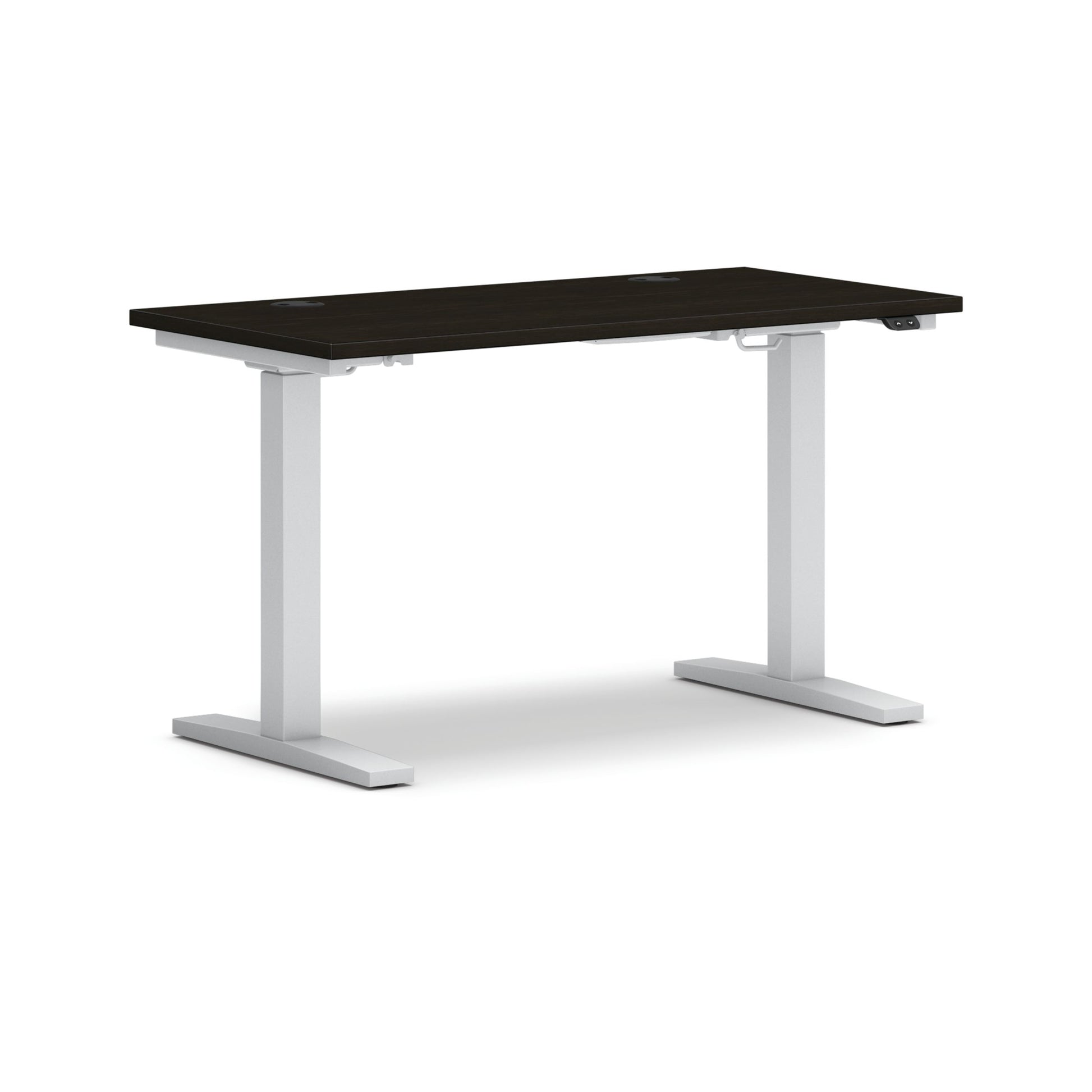 HON Mod Height-Adjustable Desk | 48"W x 24"D | ETA Base | Java Oak Laminate