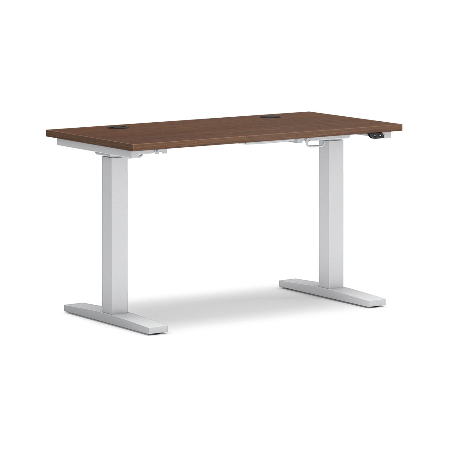 HON Mod Height-Adjustable Desk | 48"W x 24"D | ETA Base | Sepia Walnut Laminate