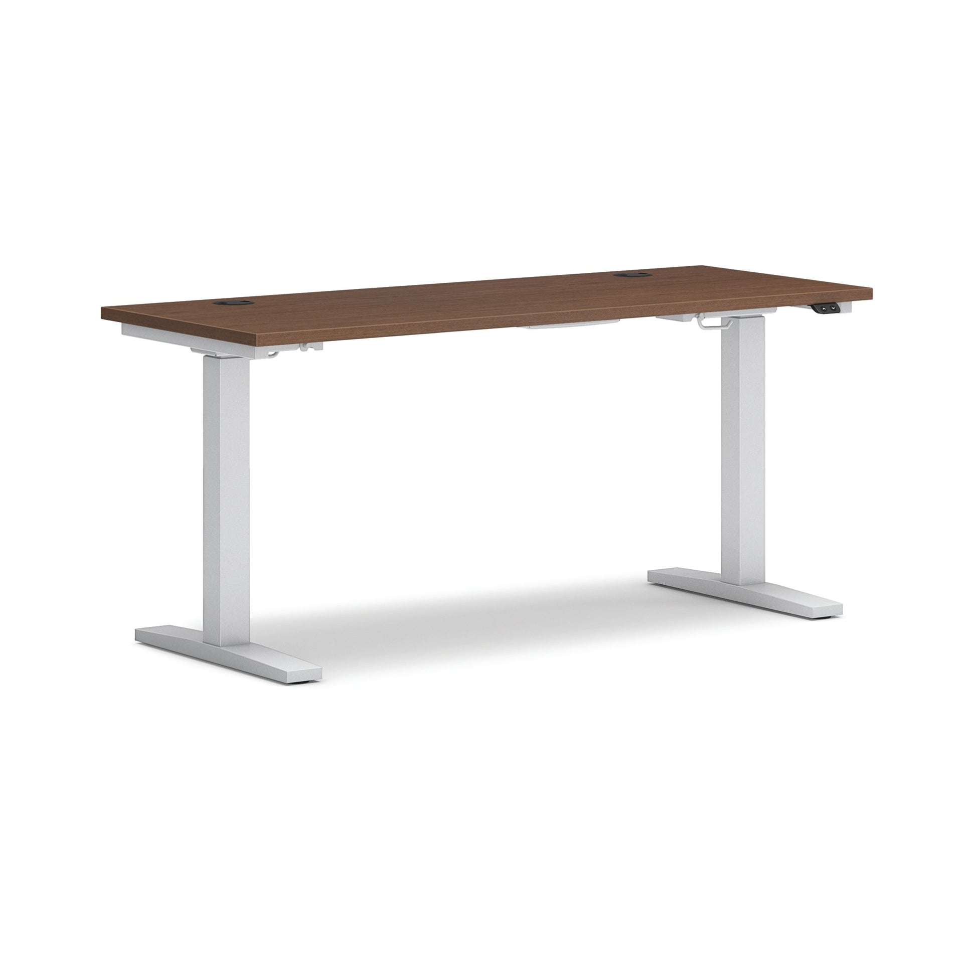HON Mod Height-Adjustable Desk | 60"W x 24"D | ETA Base | Sepia Walnut Laminate