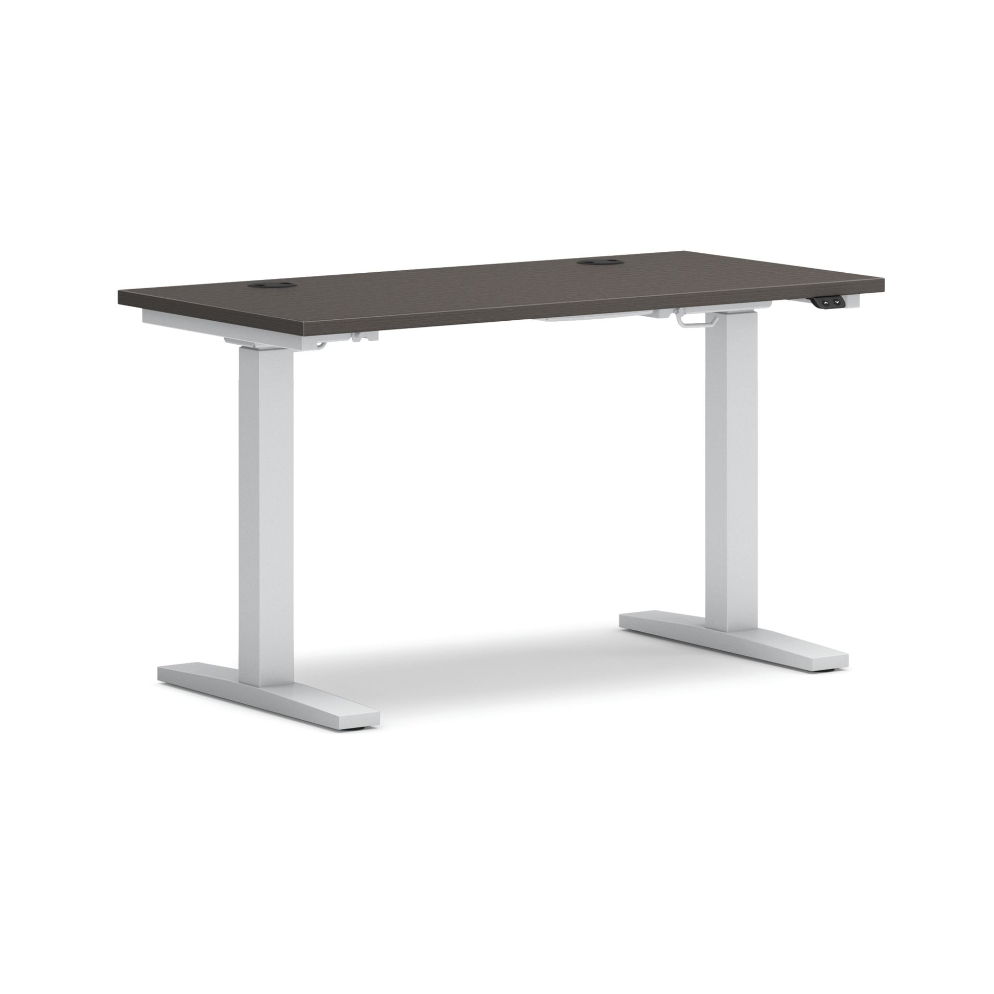 HON Mod Height-Adjustable Desk | 48" x 24"W | ETA Base | Slate Teak Laminate