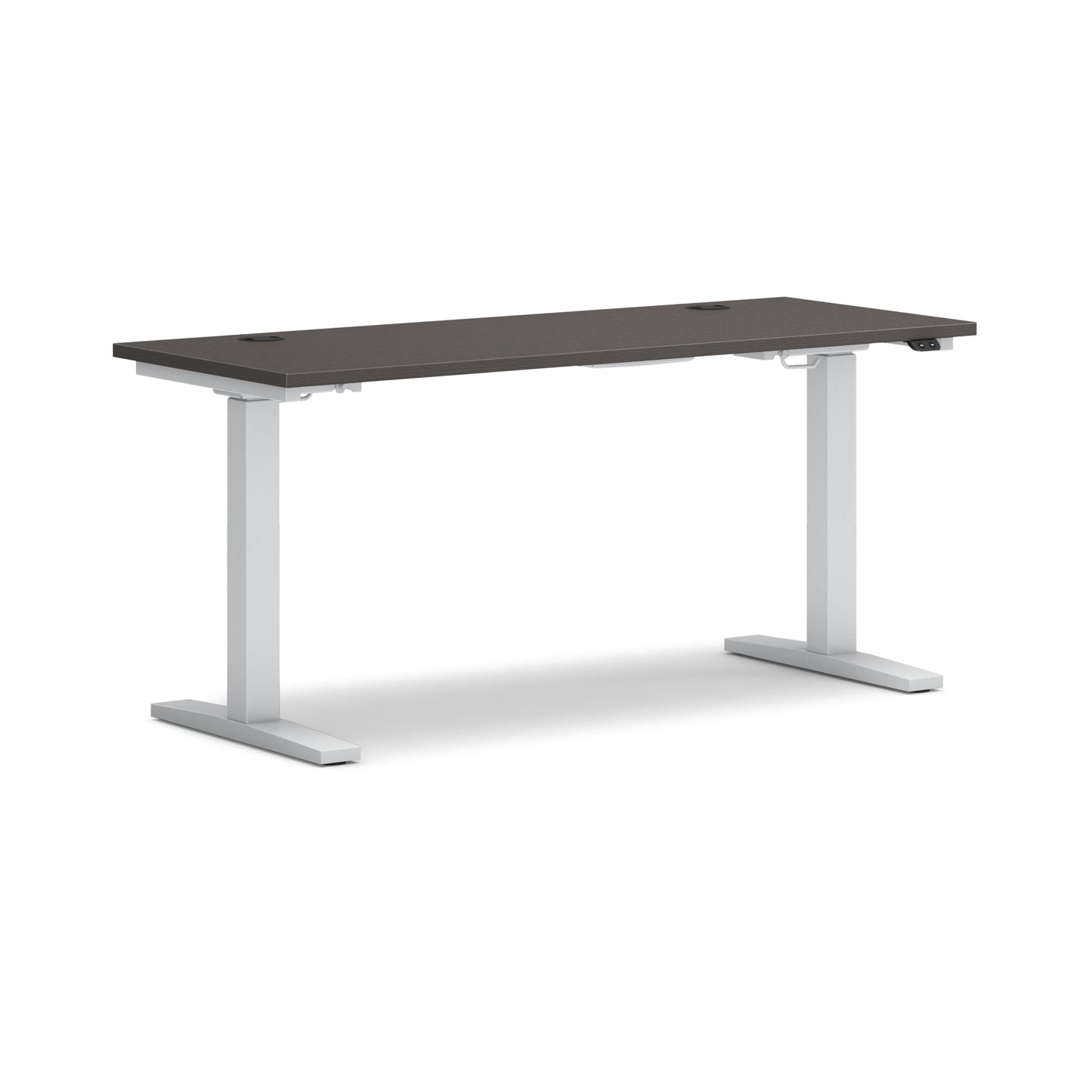 HON Mod Height-Adjustable Desk | 60"W x 24"D | ETA Base | Slate Teak Laminate
