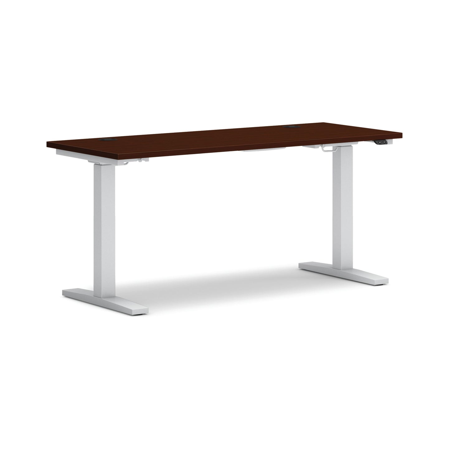 HON Mod Height-Adjustable Desk | 60"W x 24"D | ETA Base | Traditional Mahogany Laminate