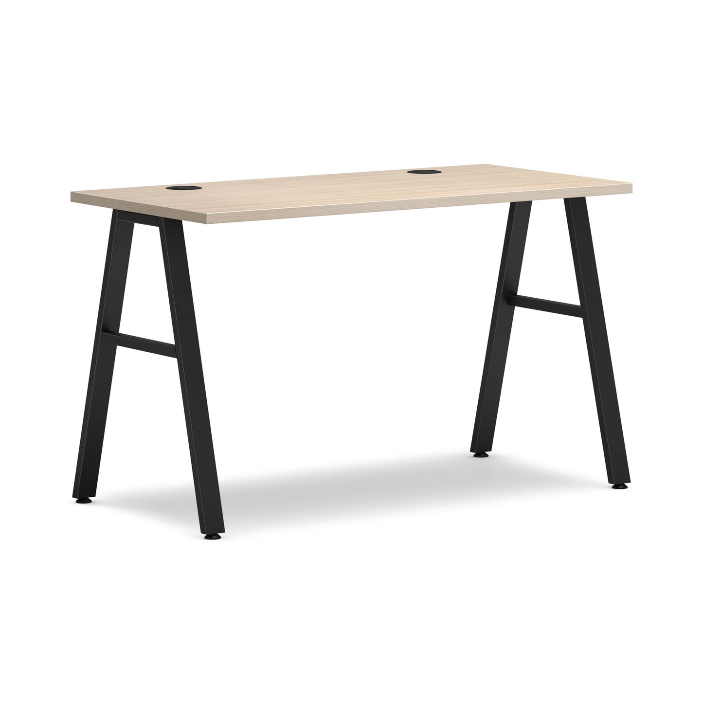HON Mod Table Desk | Desert Oak Laminate | Black A-Legs