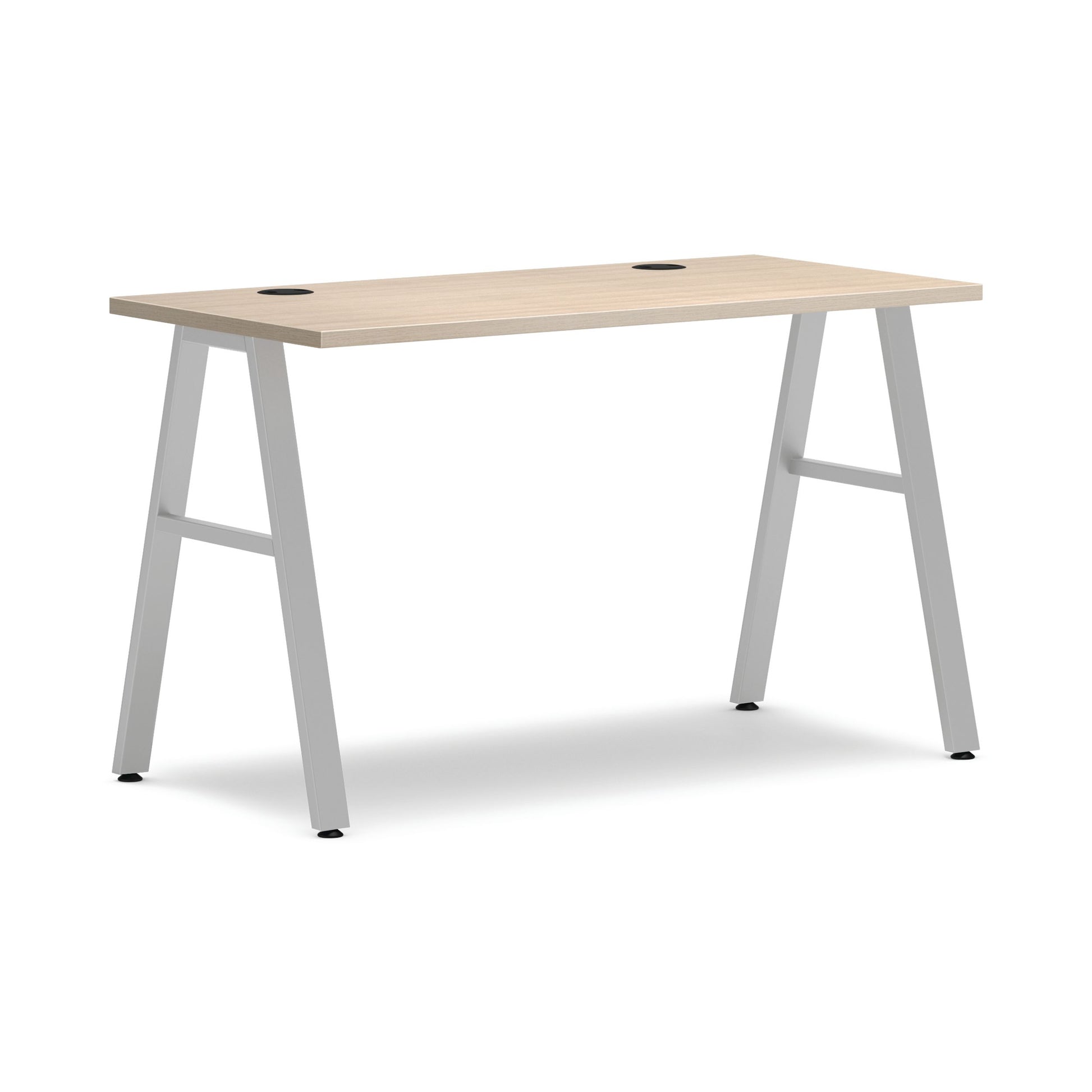 HON Mod Table Desk | Desert Oak Laminate | Silver A-Legs