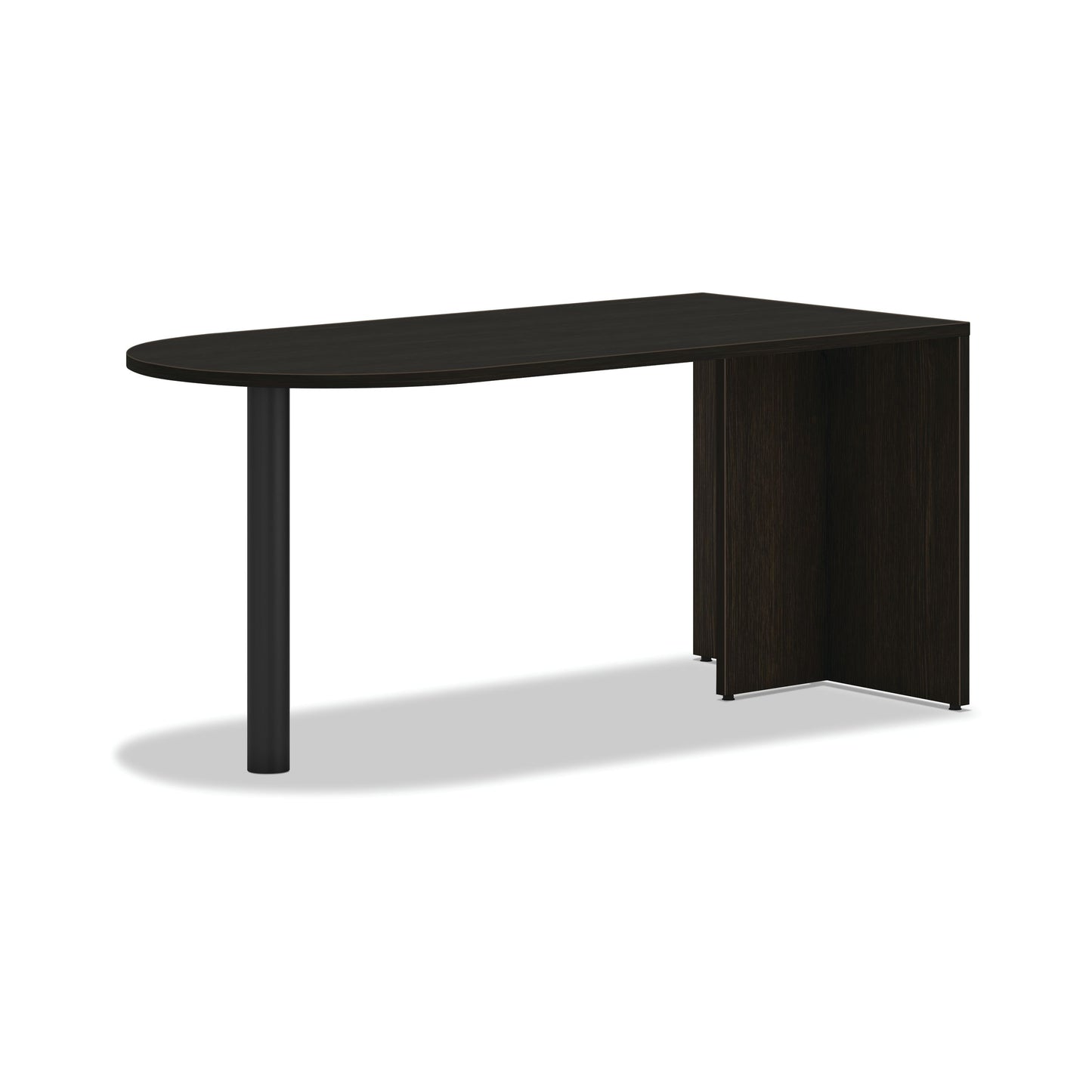 HON Mod Peninsula with End Panel | 66"W x 30"D x 29"H | Java Oak Finish