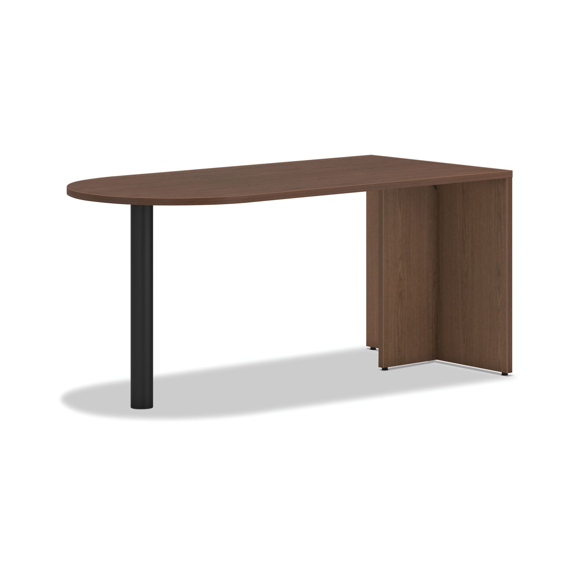 HON Mod Peninsula with End Panel | 66"W x 30"D x 29"H | Sepia Walnut Finish