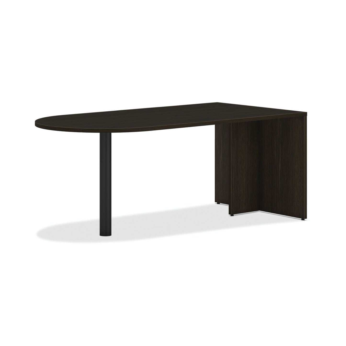 HON Mod Peninsula with End Panel | 72"W x 36"D x 29"H | Java Oak Finish