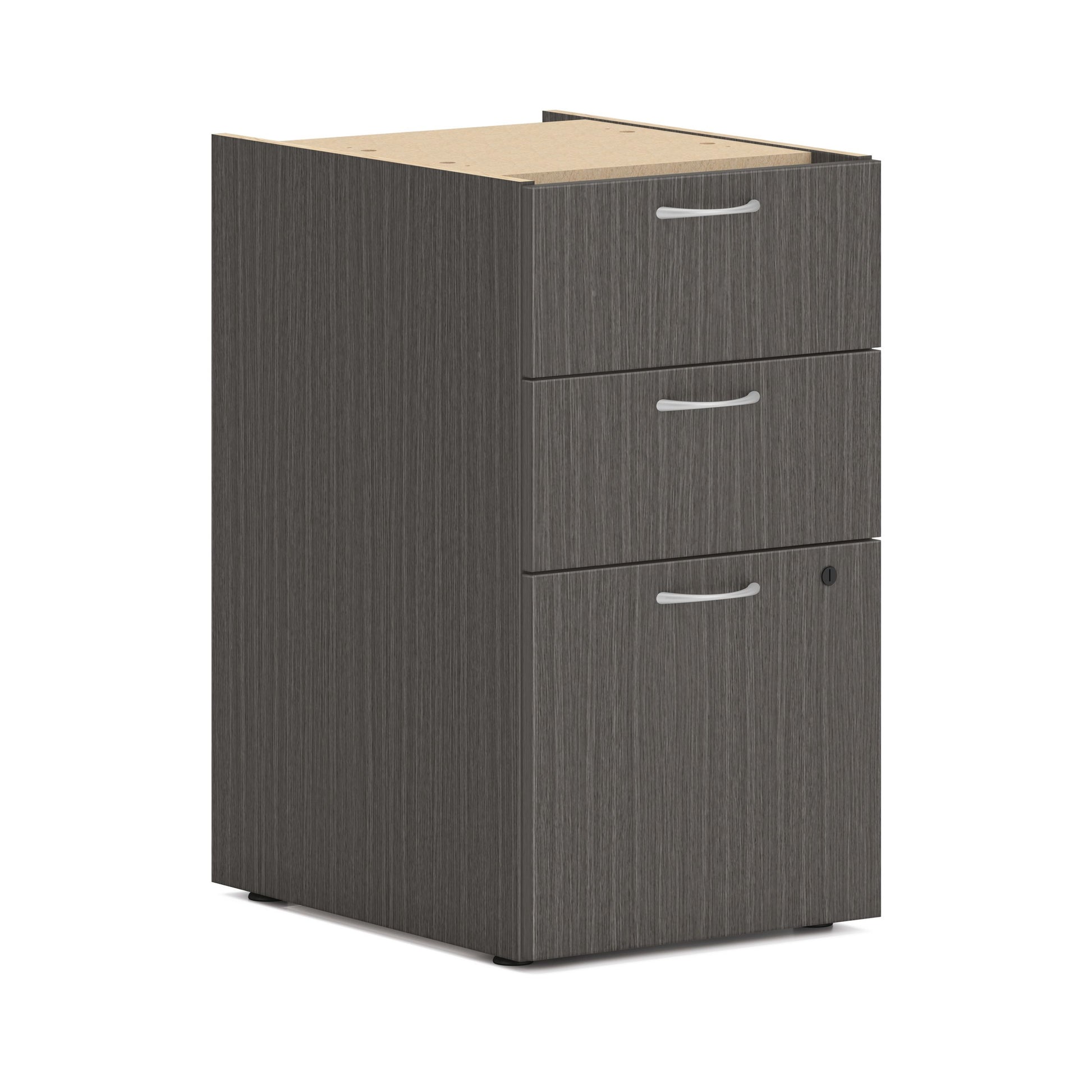 HON Mod Support Pedestal | 2 Box / 1 File Drawer | 15"W x 20"D x 28"H | Slate Teak Finish