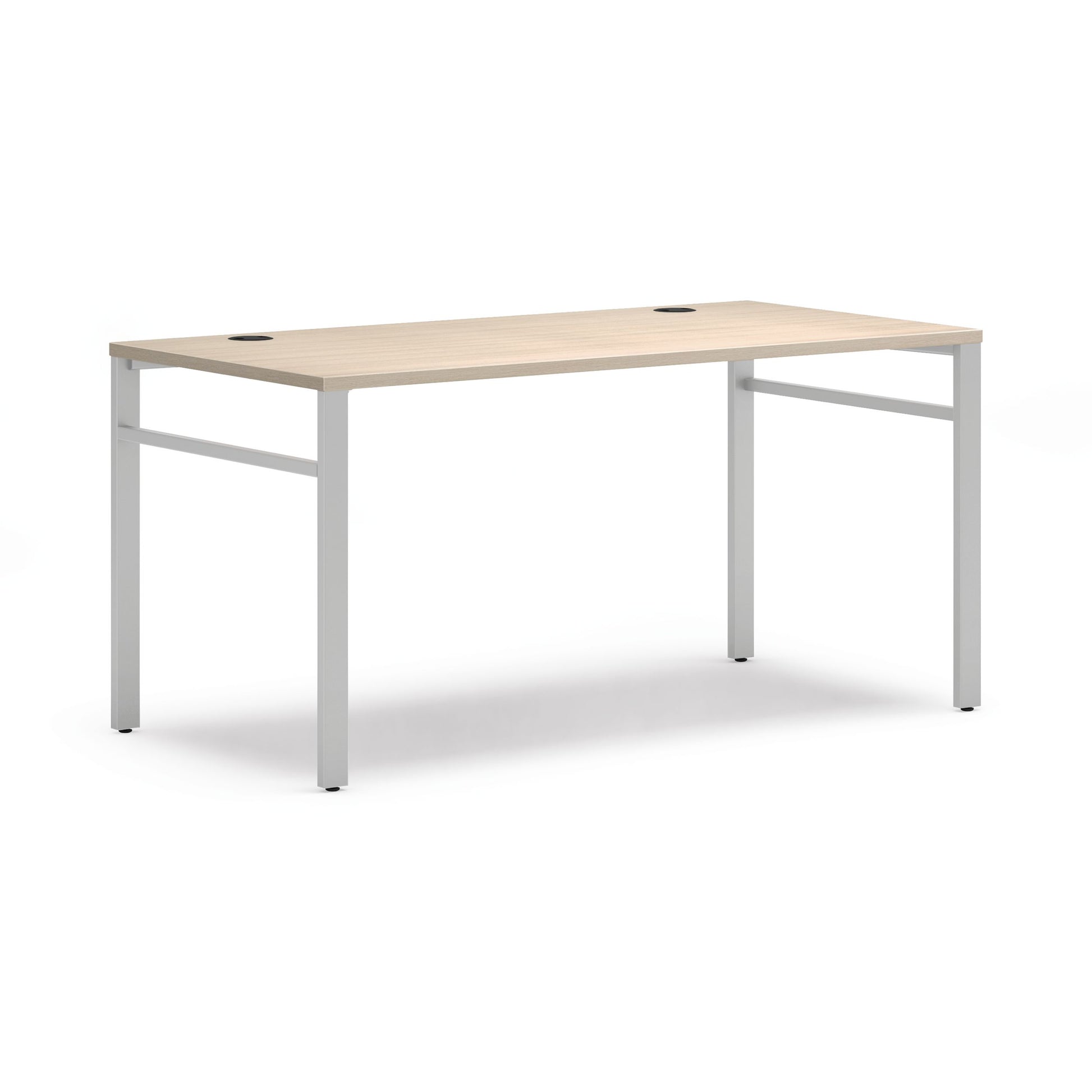 HON Mod Table Desk | 60"W x 30"D | Silver U-Legs | Desert Oak Laminate