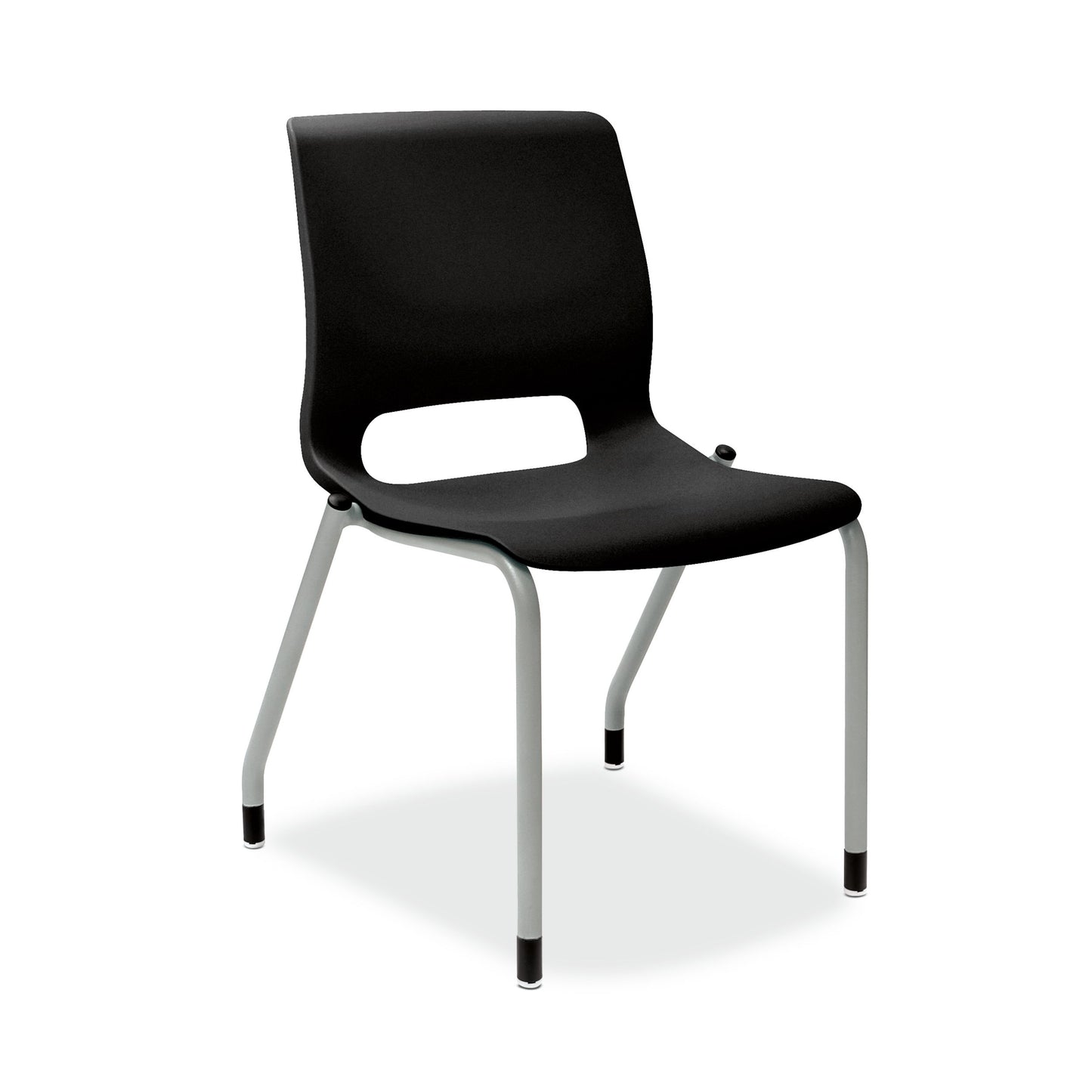 HON Motivate Stacking Chair | Onyx Shell | Textured Platinum Frame | 2 per Carton