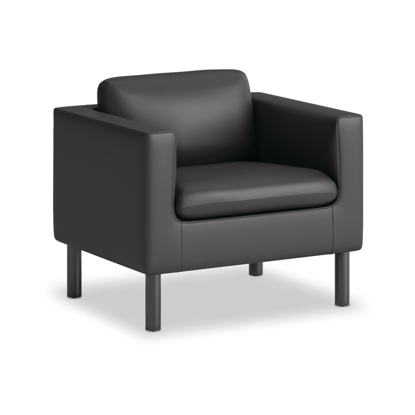 HON Parkwyn Club Chair | Black Polyurethane | Black Legs