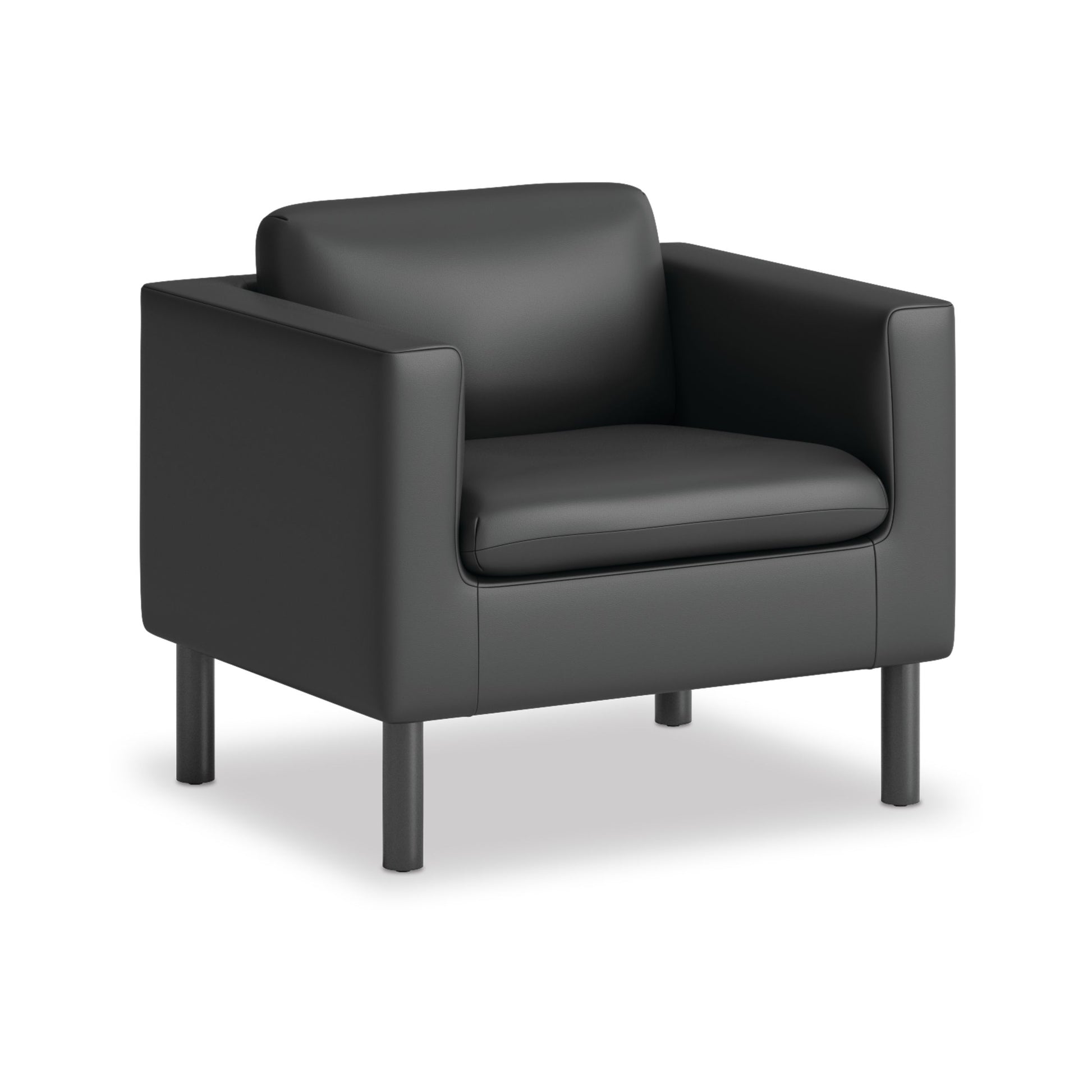 HON Parkwyn Club Chair | Black Polyurethane | Black Legs