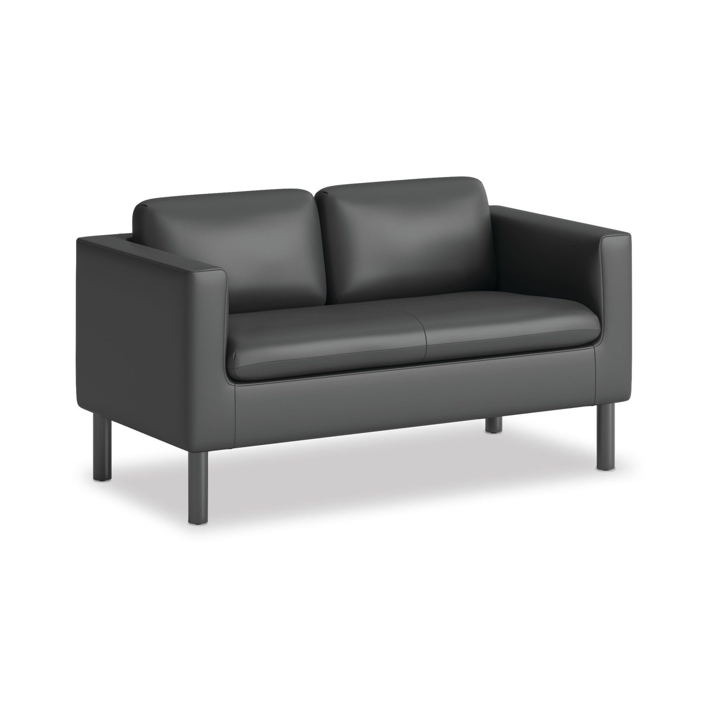 HON Parkwyn Loveseat | Black Polyurethane | Black Legs