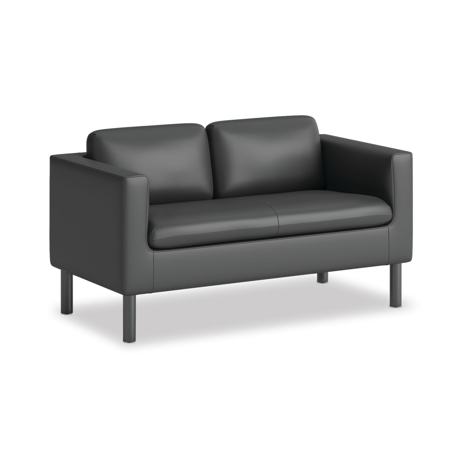 HON Parkwyn Loveseat | Black Polyurethane | Black Legs