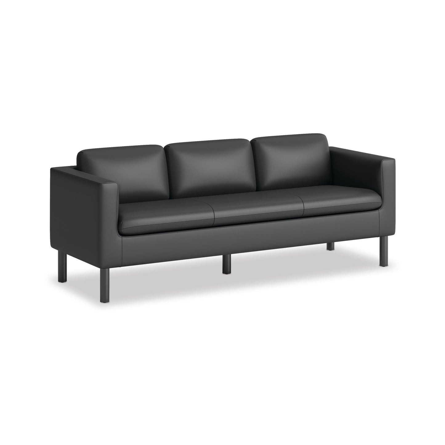 HON Parkwyn Sofa | Black Polyurethane | Black Legs