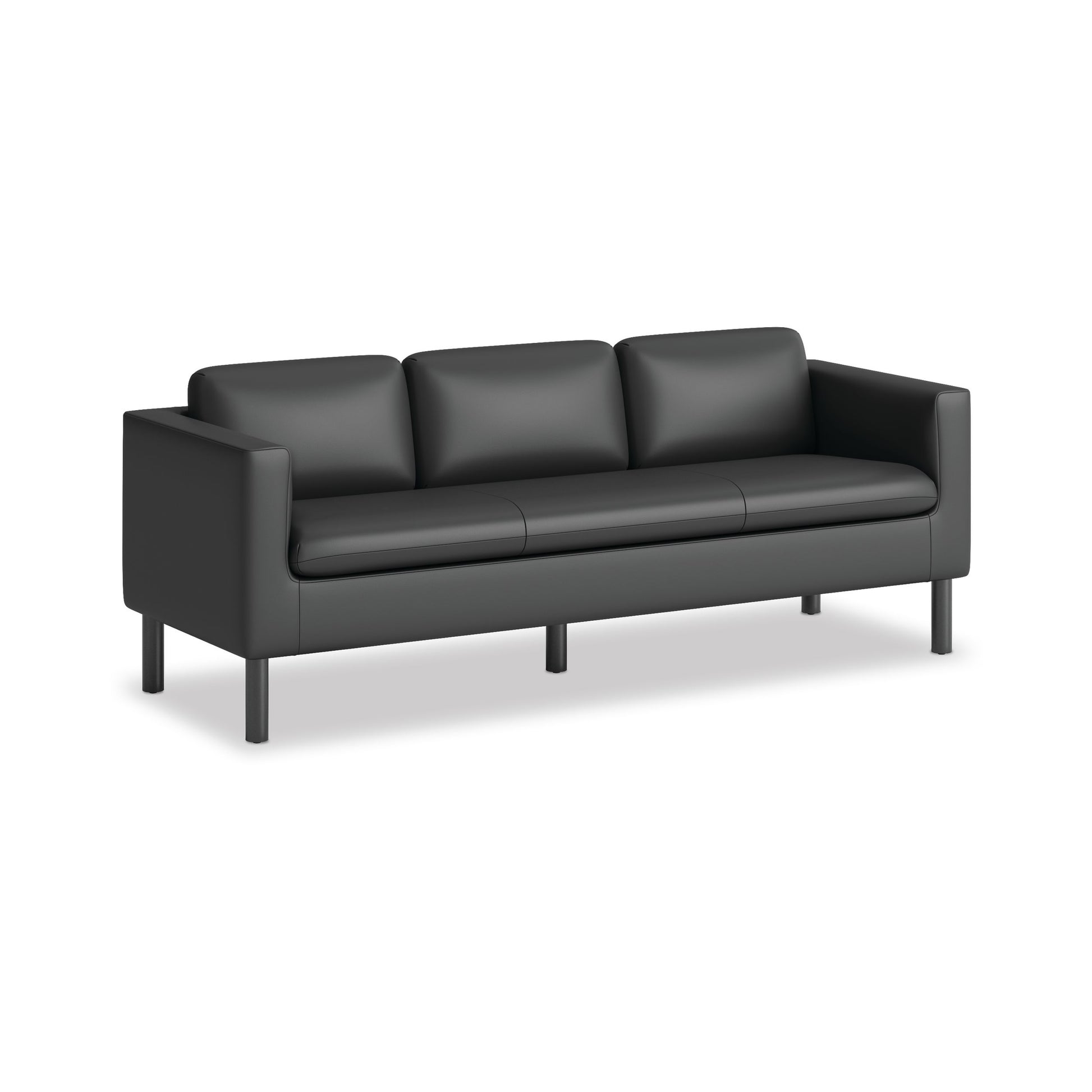 HON Parkwyn Sofa | Black Polyurethane | Black Legs