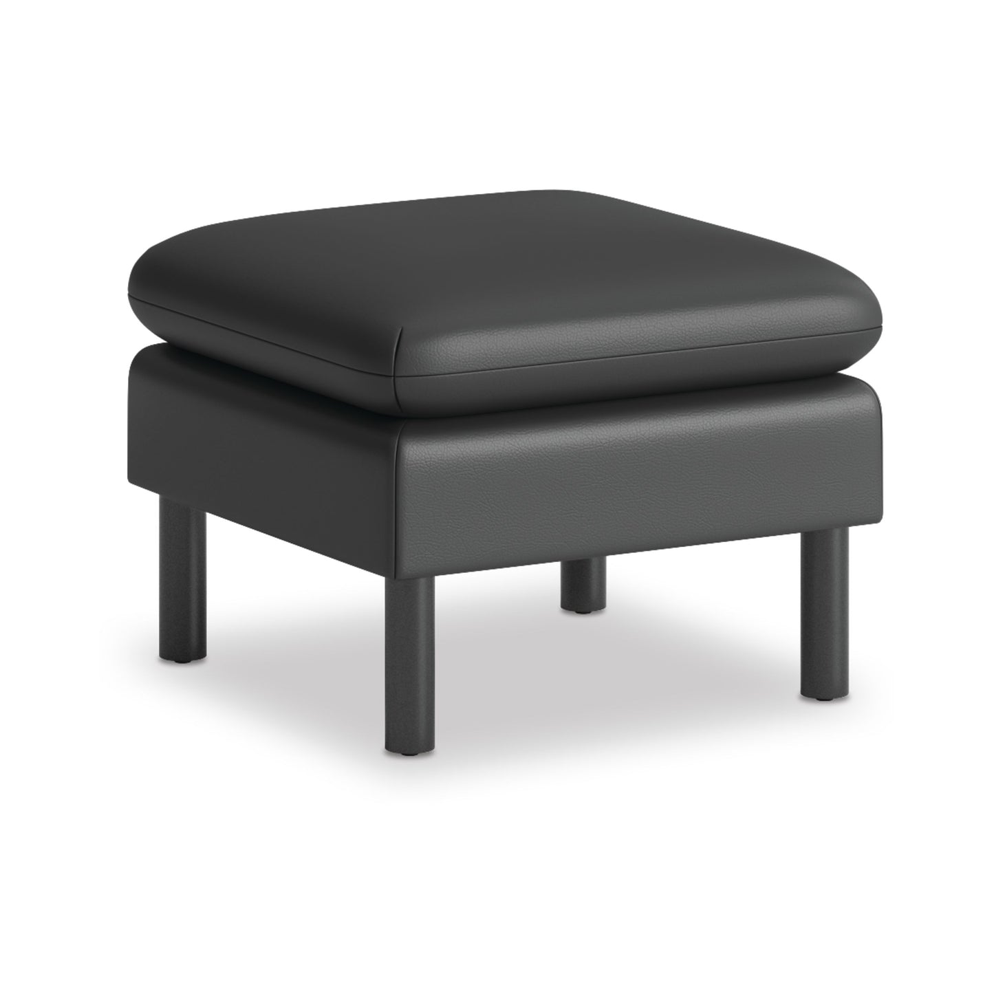 HON Parkwyn Ottoman | Black Polyurethane | Black Legs