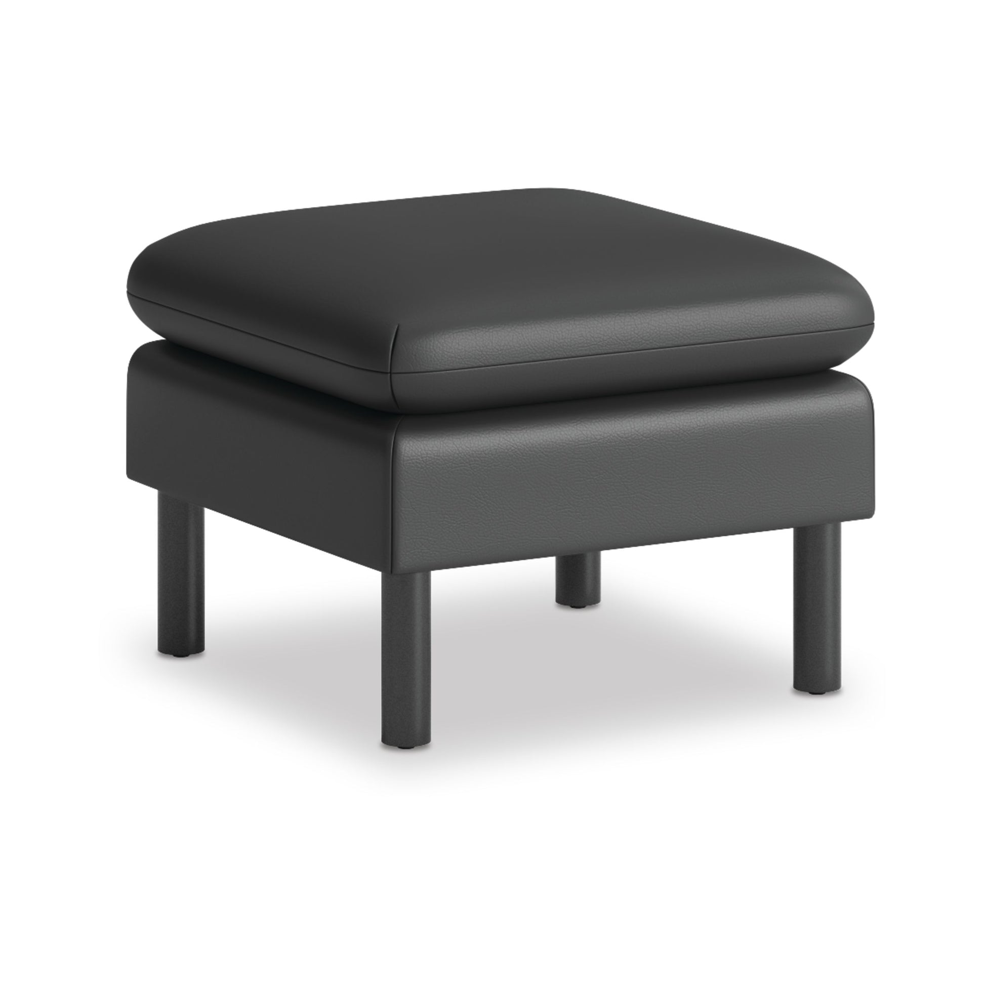 HON Parkwyn Ottoman | Black Polyurethane | Black Legs