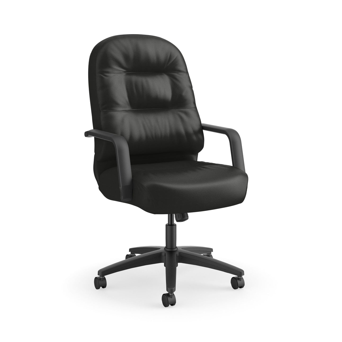 HON Pillow-Soft Executive High-Back Chair | Center-Tilt | Fixed Arms | Black Leather