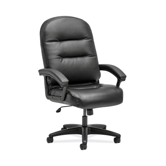 HON Pillow-Soft Executive High-Back Chair | Fixed Arms | Black Bonded Leather