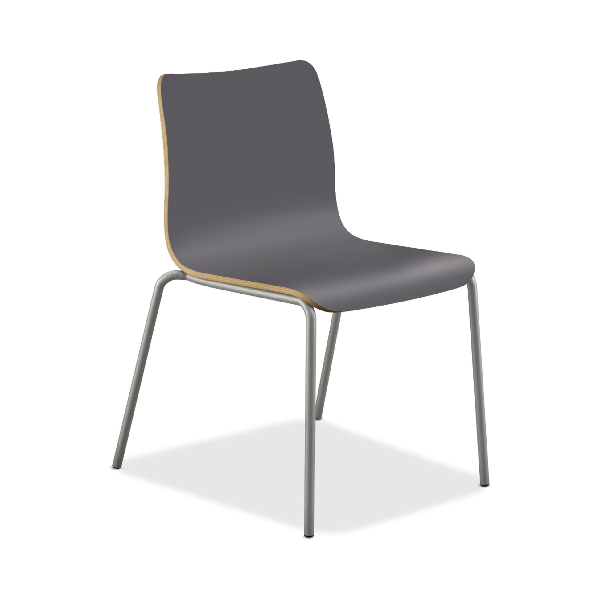 HON Ruck Chair | Charcoal Laminate Shell | Textured Silver Finish