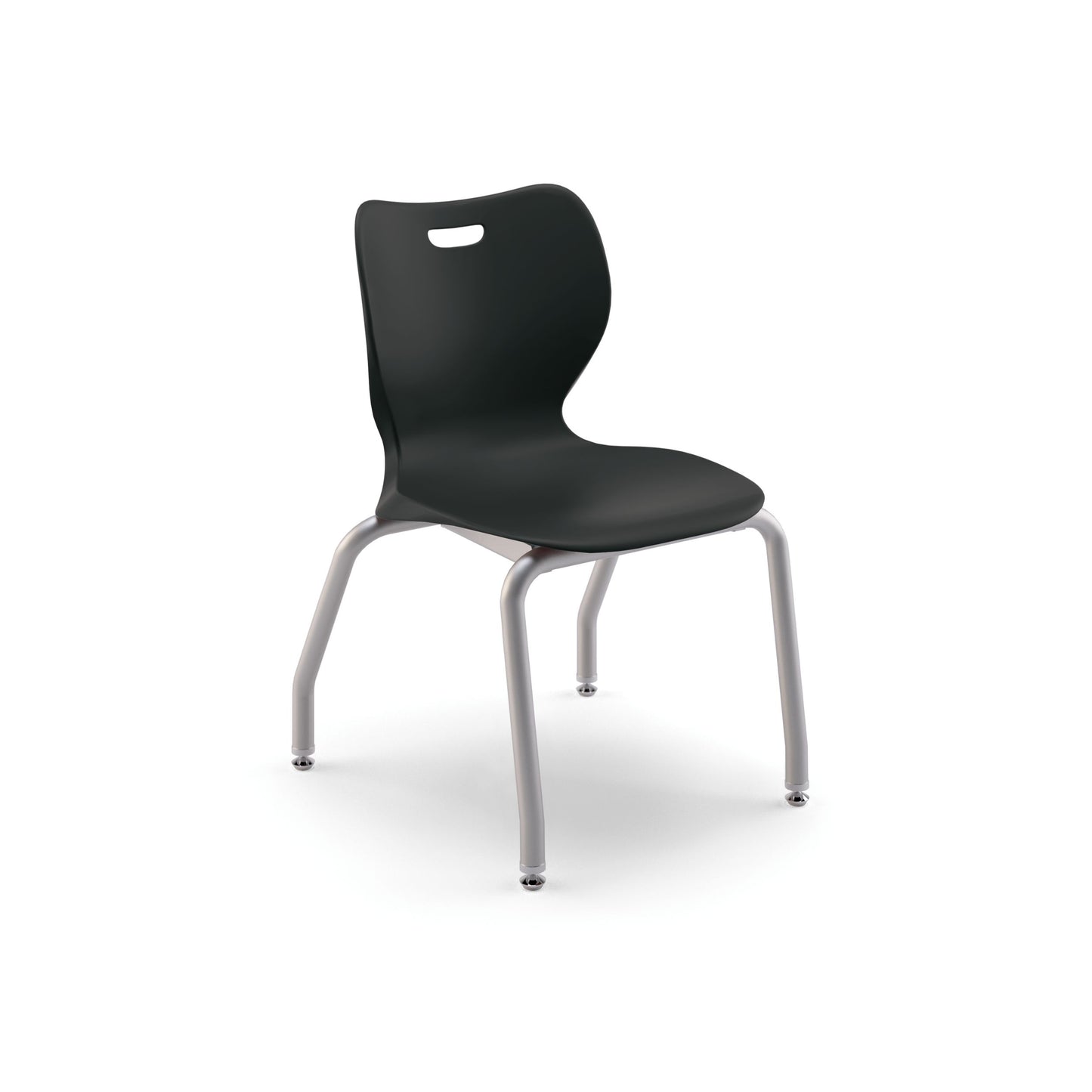HON SmartLink 4-Leg Chair | Armless | Set of 4 | Onyx Shell | Platinum Frame | 16"H