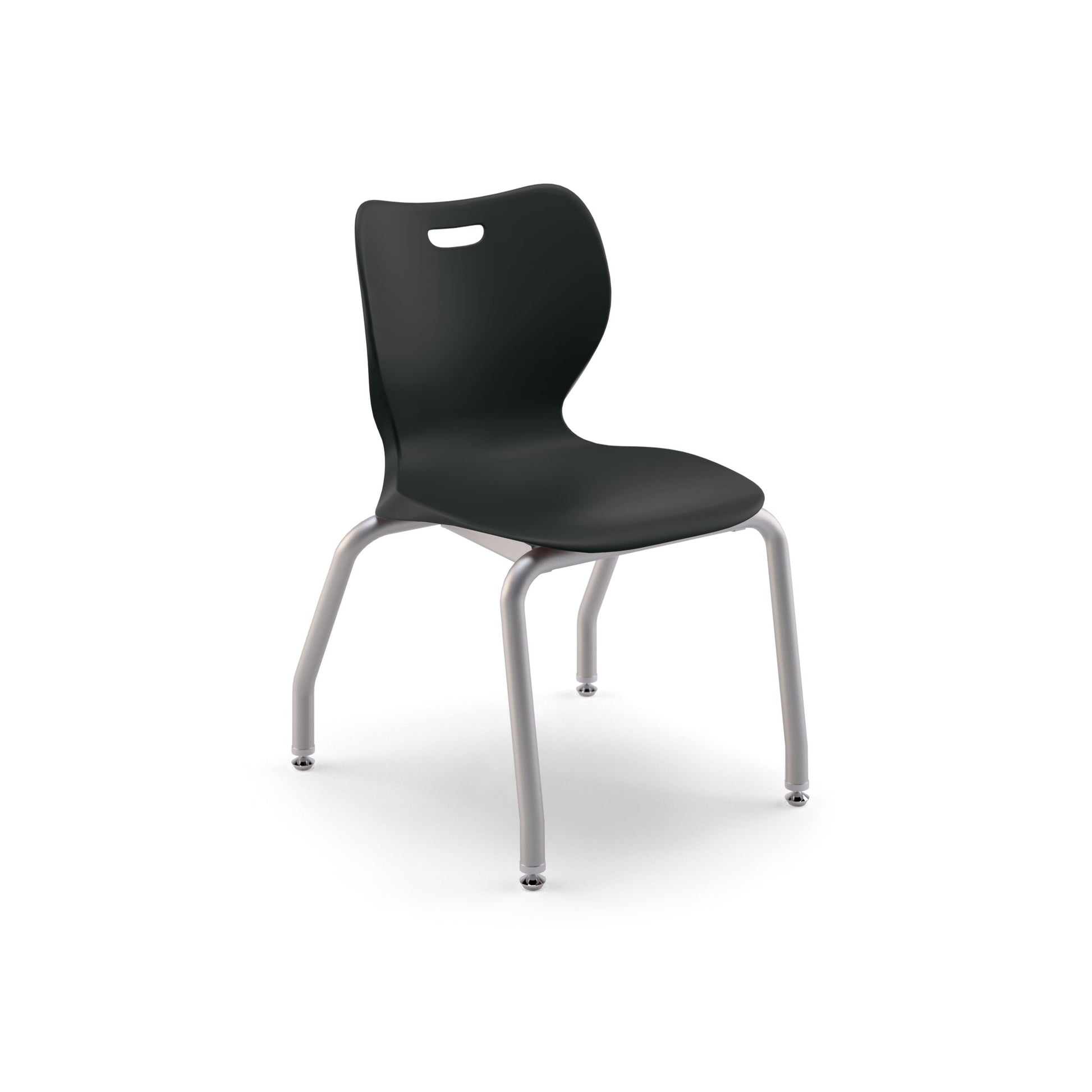 HON SmartLink 4-Leg Chair | Armless | Set of 4 | Onyx Shell | Platinum Frame | 16"H