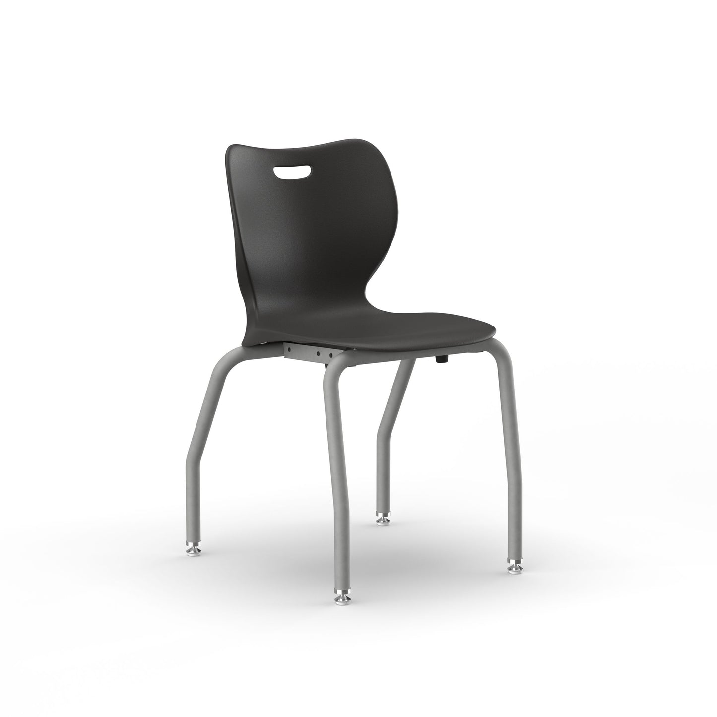 HON SmartLink 4-Leg Chair | Armless | Set of 4 | 18"H | Charcoal Shell | Platinum Frame