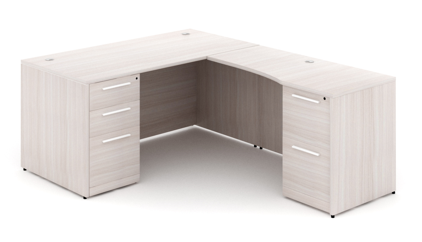 Potenza - 66" L-Shaped Rectangular Desk with Laminate Modesty Panel