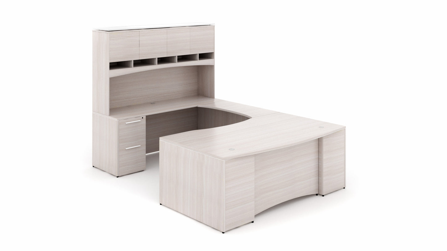 Potenza - U-Shaped Bow Front Desk with Laminate Modesty Panel