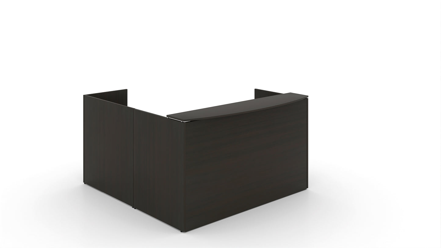 Potenza - L-Shaped Reception Desk with Laminated Transactional Floated Top