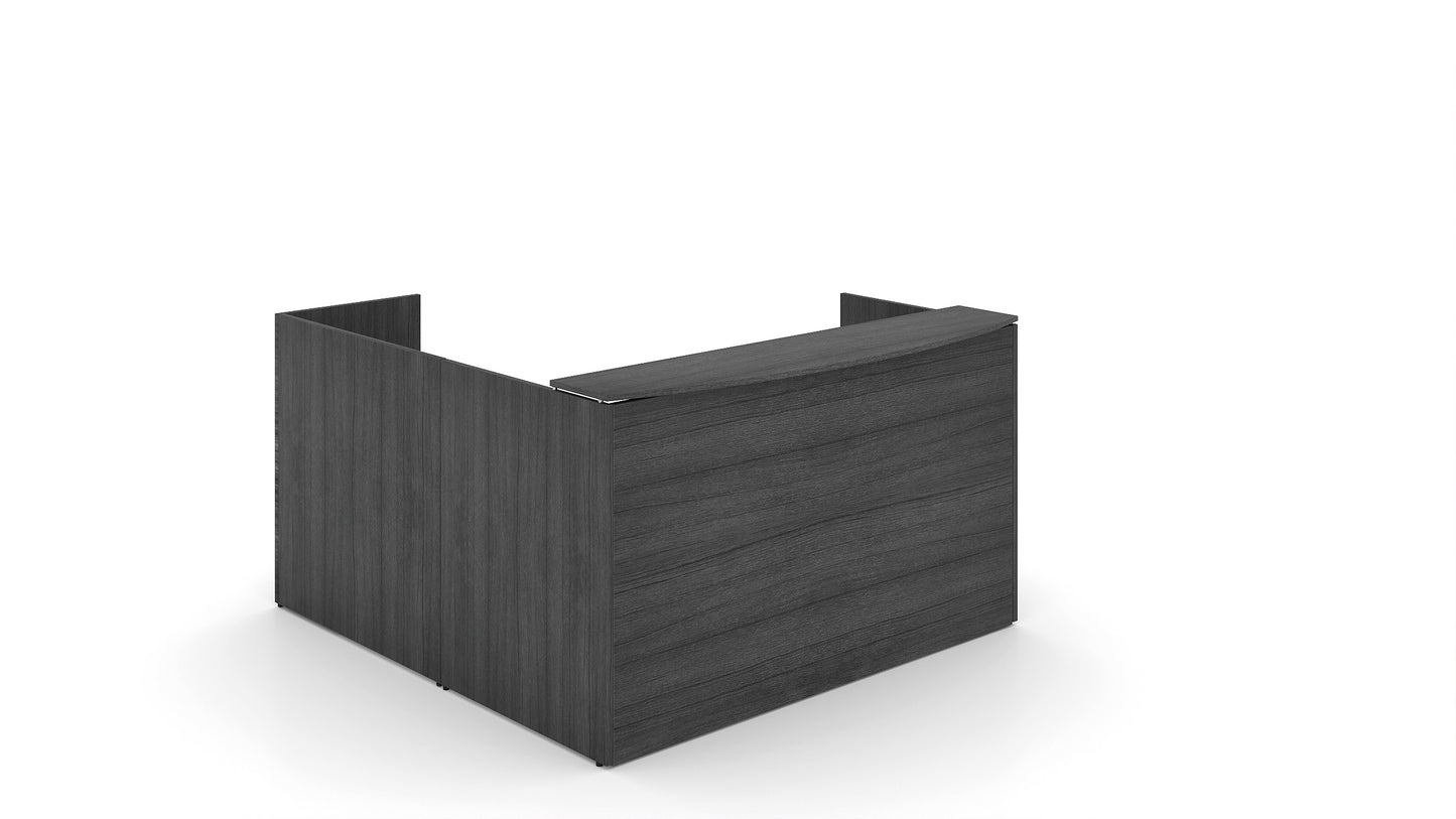 Potenza - L-Shaped Reception Desk with Laminated Transactional Floated Top