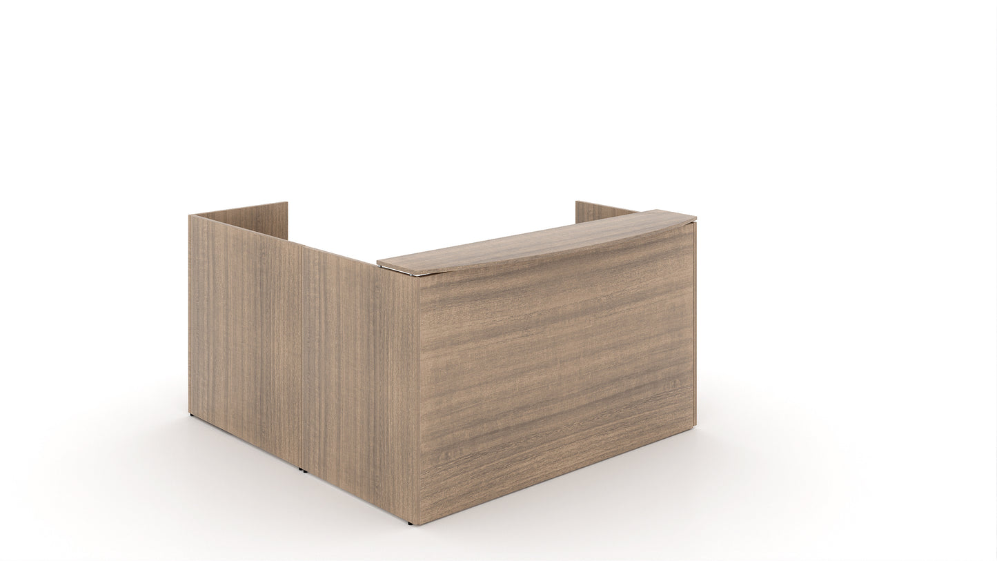 Potenza - L-Shaped Reception Desk with Laminated Transactional Floated Top