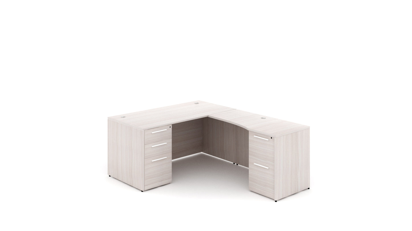 Potenza - 66" L-Shaped Rectangular Desk with Laminate Modesty Panel