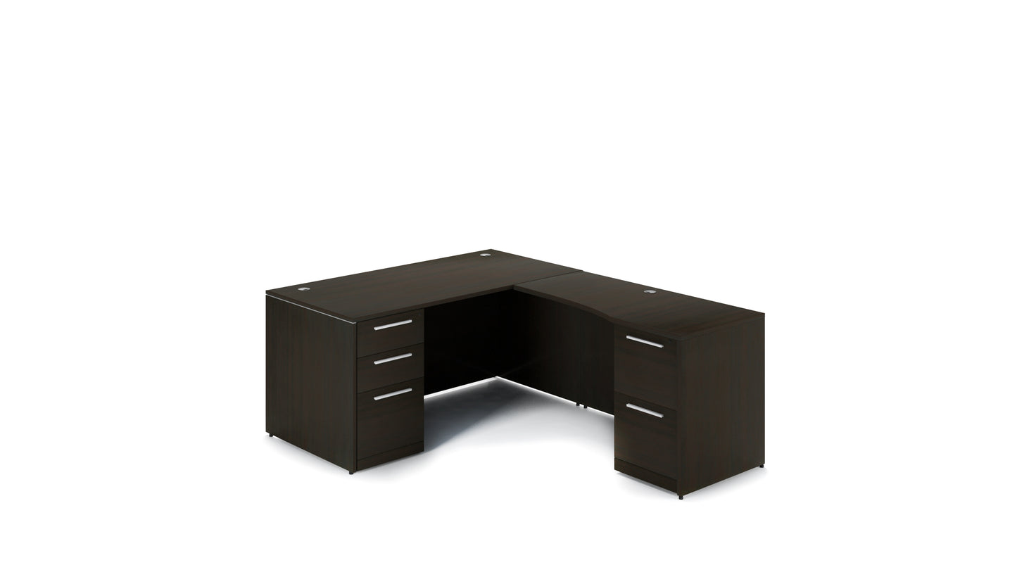 Potenza - 66" L-Shaped Rectangular Desk with Laminate Modesty Panel