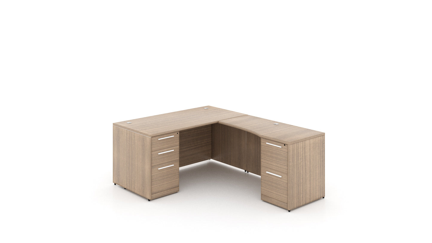Potenza - 66" L-Shaped Rectangular Desk with Laminate Modesty Panel