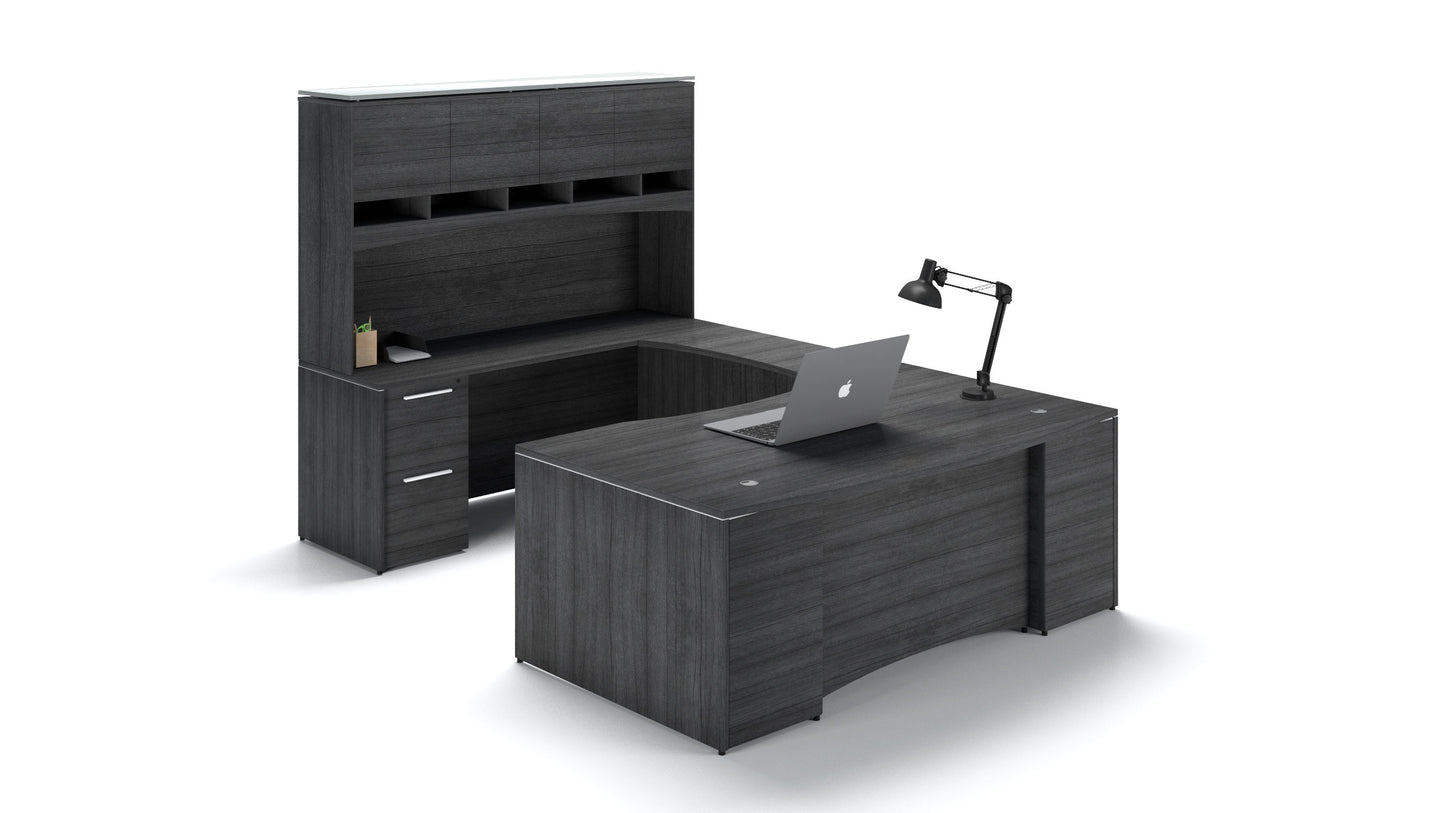 Potenza - U-Shaped Bow Front Desk with Laminate Modesty Panel