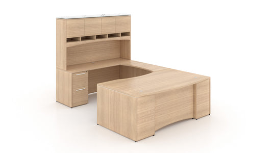 Potenza - U-Shaped Bow Front Desk with Laminate Modesty Panel